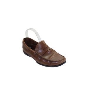 Tods Mens Leather Textured Lined Closed Toe Slip On Casual Shoes Brown Size 7
